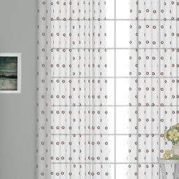 GM White & Brown Single Door Curtains-image-7