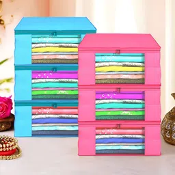 Aura Pink & Blue 6 Pieces Foldable Multi-Utility Organisers-15