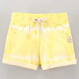 Little Kangaroos Mid Thigh Shorts Placement Print - Lemon Yellow-image-98