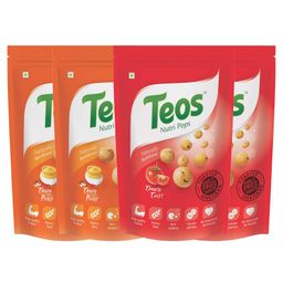 Teos Nutri Pops Roasted Makhana Snacks Tangy Pickle & Tomato Twist (4 x 70 g)-image-24