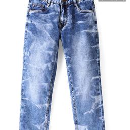 Pine Kids Denim  Full Length Washed Jeans- Blue-image-17