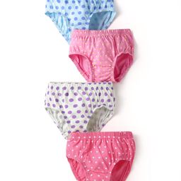 Bodycare Cotton Knit Polka Dots Panties Pack of 4 - Pink White & Blue-image-71