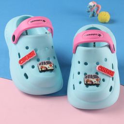 Cute Walk by Babyhug Clogs with Back Strap Closure & Vehicle Applique - Light Blue-picture-15