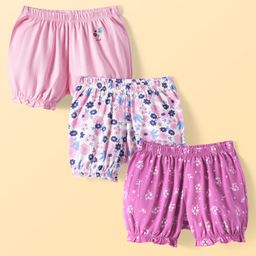 Pine Kids Cotton Knit Bloomers with Floral Print Pack of 3 (Colour May Vary)-picture-18