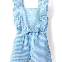 Mark & Mia Sleeveless Striped Jumpsuit With Bow Applique - Light Blue-image-31