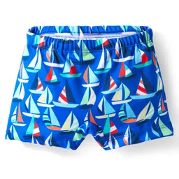 Babyhug Above Knee Length Water Repellent Swimming Trunk with Nautical Theme - Blue-picture-48