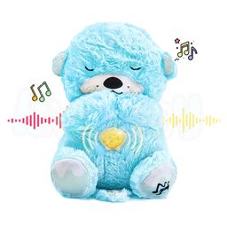 Kidology Breathing Teddy Bear Baby Plush - Blue -Height 30 cm-image-78