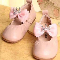 KIDLINGSS Bow & Crown Embellished Mary Jane Ballerinas - Light Pink-picture-31