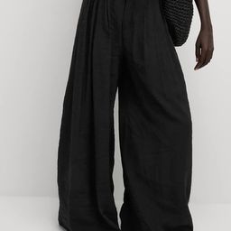Marks & Spencer Women Wide Leg Mid-Rise Pleated Trousers-picture-16