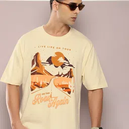 DILLINGER Men Graphic Printed Oversized Drop-Shoulder Sleeves Pure Cotton T-shirt-picture-12