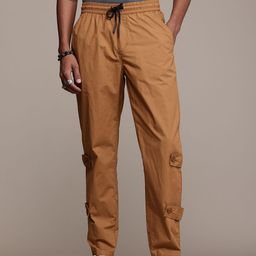 The Roadster Life Co. Men Relaxed Loose Fit Pure Cotton Trousers-image-24