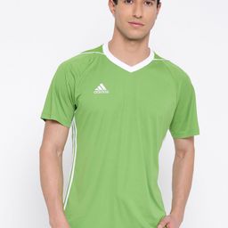 ADIDAS Men Green TIRO 17 JSY Solid V-Neck T-shirt-image-87