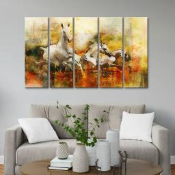 999Store Printed Multicolor MDF 5 Panels Wall Art-image-57
