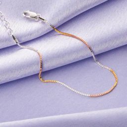 Zavya 925 Sterling Silver Radiant Allure TriColor Flexible fit Bracelet For Women-image-89