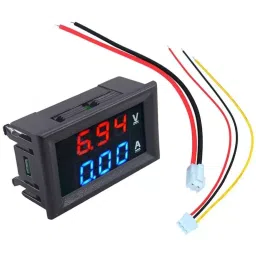 amiciSense Voltmeter Ammeter Dual Color Voltage Current Tester with LED Display 100 V-10