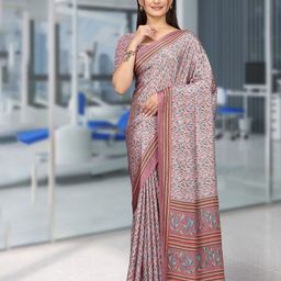 K 5 Fashion Ethnic Motifs Pure Crepe Saree-image-41