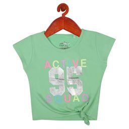Tiny Girl Typography Print Cap Sleeves Top-image-75