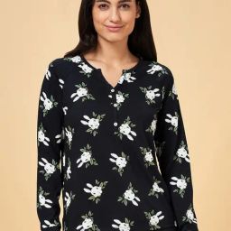 Dreamz by Pantaloons Black Cotton Printed T-Shirt-31