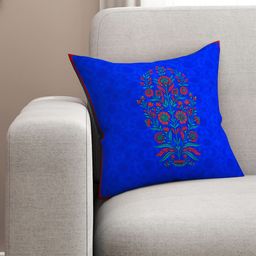SEJ by Nisha Gupta Blue Set of Single Ethnic Motifs Square Cushion Covers-14