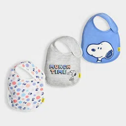 MiArcus Infants Set Of 3 Printed Lightweight Cotton Snoopy Bibs-10