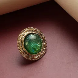 SOHI Gold-Plated Stone-Studded Reverie Opulence Statement Finger Ring-49