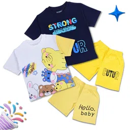 WORTON FASHION Kids Pack Of 2 Printed T-shirt with Shorts-picture-47