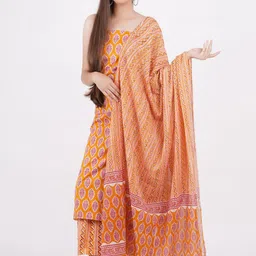 Kwatchi Printed Pure Cotton Unstitched Dress Material-49