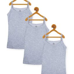 Kiddopanti Kids Grey Textured Tank Top (Pack Of 3)-image-21