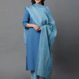 Aurelia Blue Printed Dupatta-1