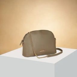 Forever Glam by Pantaloons Khaki Solid Medium Cross Body Bag-10