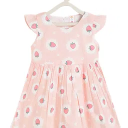 Kids On Board Girls Peach-Coloured Printed Fit and Flare Dress-picture-6