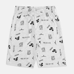 Pantaloons Junior Boys Grey Melange Printed Regular Fit Shorts-30
