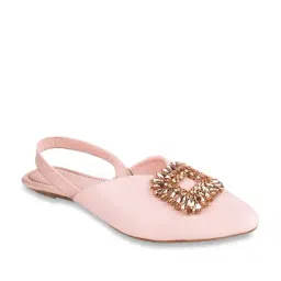 The White Pole Women's Pink Sling Back Sandals-image-15