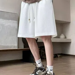 KPOP Men Relaxed Fit Cotton Shorts-picture-1