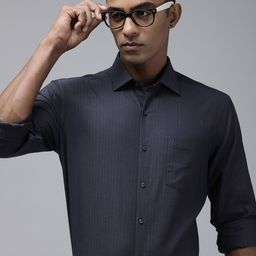 Arrow Manhattan Slim Fit Self-Striped Pure Cotton Formal Shirt-picture-18
