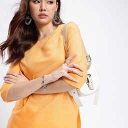 Anouk Rustic Horizontal Striped Straight Kurti-picture-6