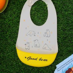 Yellow Bee Infants Boys Bear Printed Bibs With Crumb Catcher-13