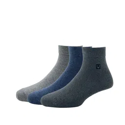 Allen Solly Men Pack Of 3 Grey Melange & Navy BlueSolid Above Ankle-Length Socks-picture-45