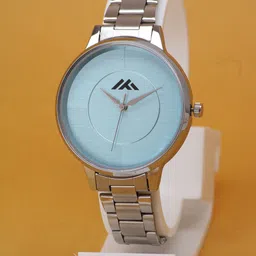VIRAKTI Women Stainless Steel Bracelet Style Straps Analogue Watch G-64-SKY BLUE STEEL-V.Y-image-76