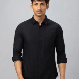 Globus Black Regular Fit Cotton Shirt-image-77