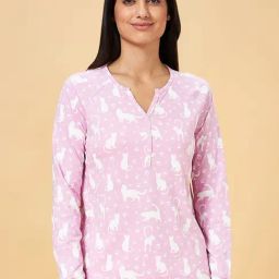 Dreamz by Pantaloons Lilac Cotton Printed T-Shirt-image-97
