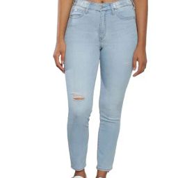 Calvin Klein Jeans Skinny Light Blue Lightly Washed High Rise Jeans-image-80