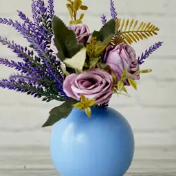 BEHOMA Blue Metal Ball Flower Vase-picture-32