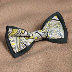 Tossido Men Yellow & White Printed Bow Tie-image-73