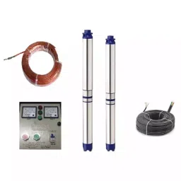 Damor 1HP 4 inch Borewell Submersible Pump with Control Panel, 30m Safety Wire and Submersible Cable-image-79