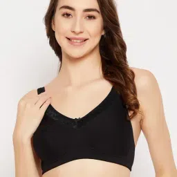 Clovia Black Cotton Full Coverage Bra-picture-1