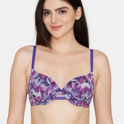 Zivame Purple Printed Medium Coverage T-Shirt Bra-image-51