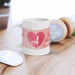 eCraftIndia White Ceramic Alphabet A Printed Coffee Mug (0.25 L)-35