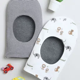 BUMZEE Infants Boys Pack Of 2 Printed Reversible Balaclava Caps-45