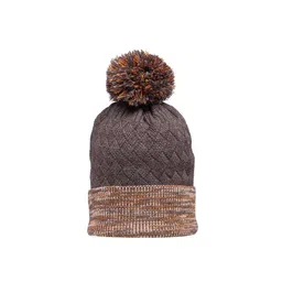 513 Men Coffee Brown & White Knitted Beanie-42